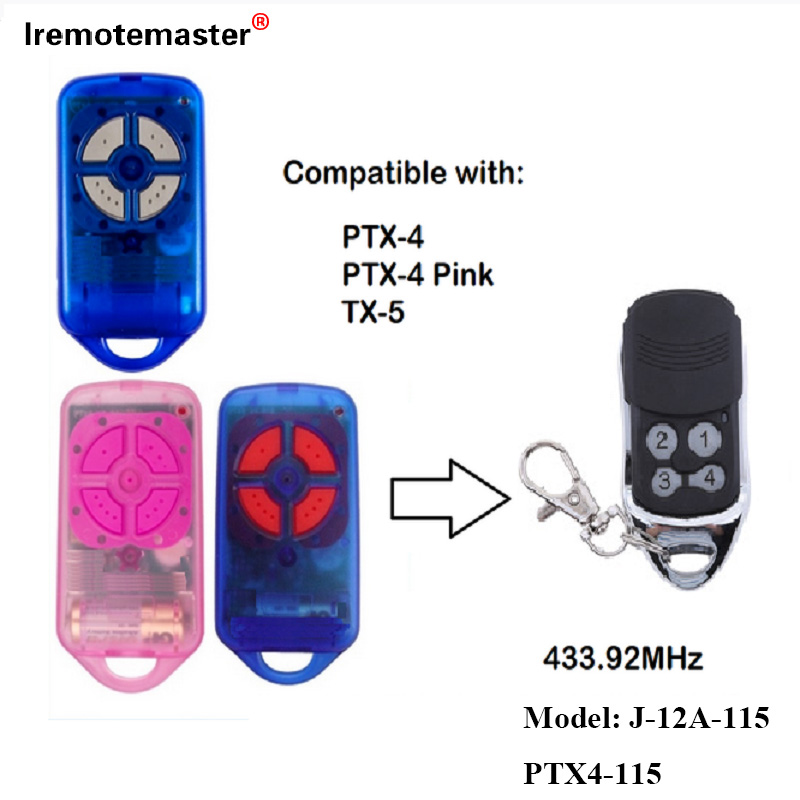 PTX4 433.92 MHz සඳහා Gate Garage Door Remote Control Rolling Code