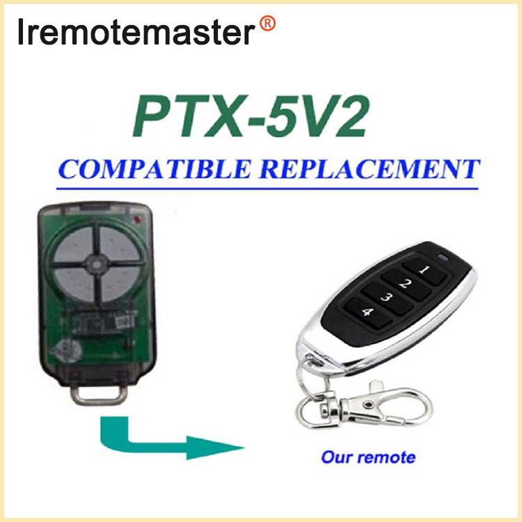 PTX5V2 PTX-5 ගරාජ් දොර දුරස්ථ ප්‍රතිස්ථාපන 433.92MHz සඳහා