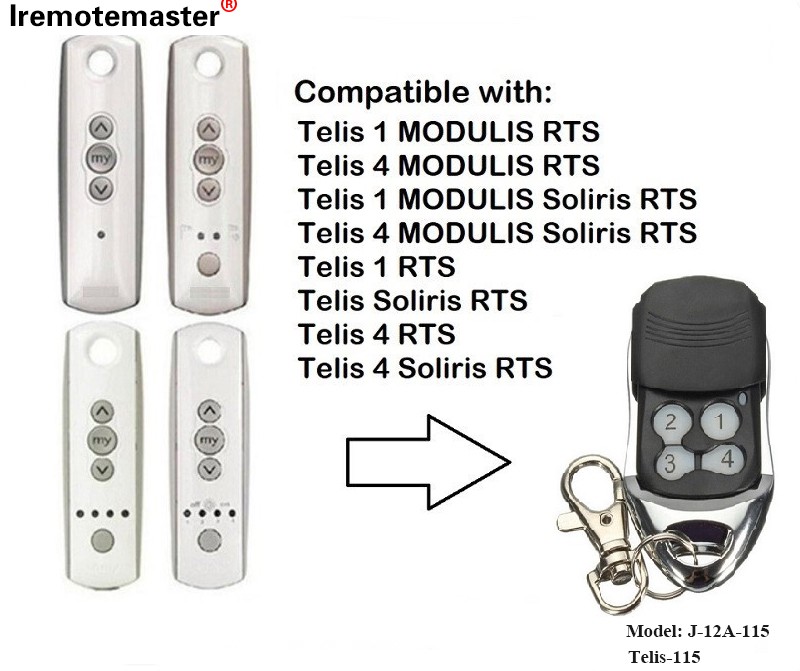 Telis 1 RTS සඳහා Telis Soliris RTS 4 RTS ගරාජ් දොර දුරස්ථ පාලකය 433.42MHz